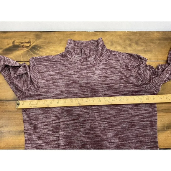 Lululemon Mock Neck &Go Take-Off Cutout Back Long Sleeve Shirt Bordeaux Size 12 - Picture 5 of 11
